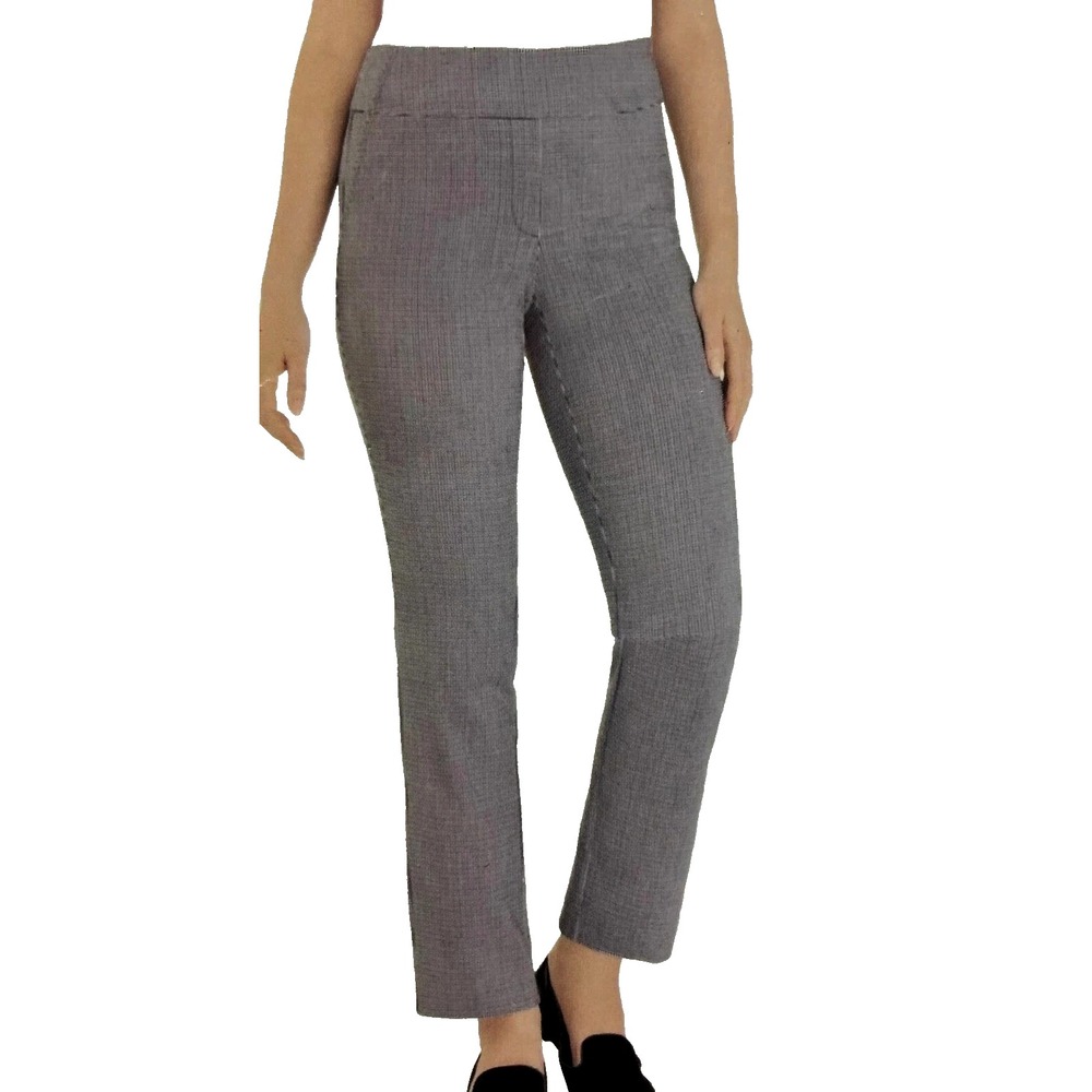 Hilary Radley Pull On Pants Women's XL Tummy Control Panel Black & White Thick